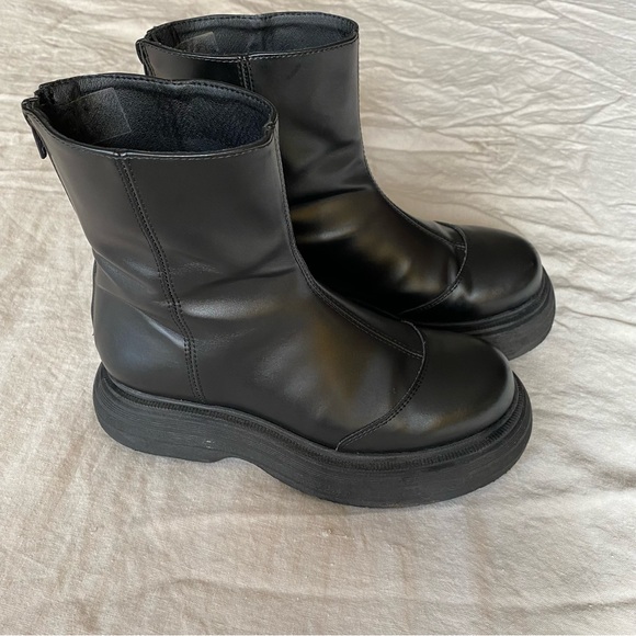 Alohas Ink Black - vegan chunky zip boots - Picture 2 of 6